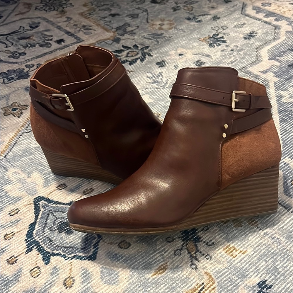 Brown Vegan Leather Ankle Boots